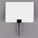 An American Metalcraft white rectangular chalk card with a black clip on top.