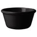 A black smooth melamine ramekin.