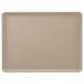 A rectangular taupe Cambro dietary tray with a small handle.