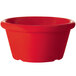 A red smooth melamine ramekin.