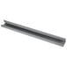 A long gray plastic Metro label holder with a slanted metal bar.