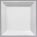 A white square Oneida porcelain plate with a square white border.