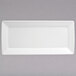 A white rectangular Oneida Botticelli porcelain platter on a gray background.