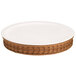 Frilich NFC000B402 16 1/8 inch Round Polypropylene Tan Wicker Cooling Plate Display Set