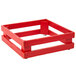 Frilich 5ST071 13 inch x 13 inch x 4 1/8 inch Square Vintage Red Wood Display Frame / Riser