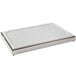 A Frilich stainless steel rectangular cooling plate display set with a metal frame on a counter.