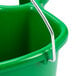 A green San Jamar Kleen-Pail bucket with a handle.