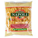 A bag of Napoli Rigatoni Pasta on a white background.