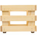 A wooden square display frame with four sides.