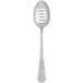 A Mercer Culinary stainless steel spoon with a slotted bowl and a handle.