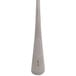 A close up of a Mercer Culinary stainless steel perforated bowl plating spoon.