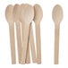 A group of Bambu Veneerware disposable bamboo spoons.