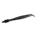 A black plastic Mercer Culinary fine point curved tip tong with a black handle.