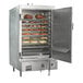 A Town Smokehouse Accessory kit with food on shelves inside a large oven.