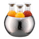 Frilich ESC036E003 3-Carafe Double Wall Hammered Stainless Steel Beverage Tub Set