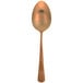 A close-up of a Mercer Culinary rose gold plating spoon.