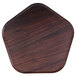 A wooden surface with a polygon-shaped Rosseto walnut melamine tray.