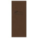A brown rectangular Menu Solutions menu board with a logo.