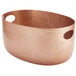 An American Metalcraft copper hammered aluminum beverage tub with handles.