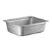 A silver stainless steel Vollrath transport pan.