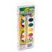 A Crayola watercolor paint set with 16 colors and a brush.