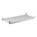 A white rectangular Camshelving® Premium shelf with metal slats.