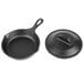 A Lodge pre-seasoned cast iron skillet with a lid.