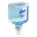 A Purell ES4 Healthy Soap dispenser with blue liquid soap inside.