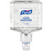 A Purell hand sanitizer dispenser with a blue and white logo.