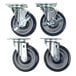 A set of four black metal casters for an Alto-Shaam convection oven.