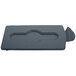 A grey rectangular Rubbermaid Slim Jim lid insert with a curved shape and a hole in it.