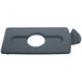 A grey rectangular Rubbermaid lid insert with a white circle in the middle.