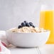 A bowl of Quaker Quick Regular Oats with blueberries.