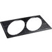 A black rectangular Get adapter plate with two circular cut-outs.