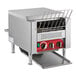 An Avantco commercial conveyor toaster with a metal rack.