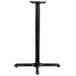 A black Lancaster Table & Seating bar height column table base.