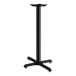 A Lancaster Table & Seating black cast iron bar height table base with a cross.