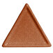 A brown triangle with a smooth finish on a white background.