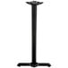 A black Lancaster Table & Seating bar height end column table base.