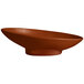 A brown G.E.T. Enterprises Bugambilia resin-coated aluminum bowl with a smooth finish.