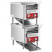 A stainless steel Avantco conveyor toaster stacking kit.