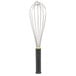 A Matfer Bourgeat stainless steel wire whisk with a black Exoglass handle.