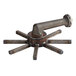 A metal gas burner with a handle.