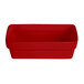 A red rectangular G.E.T. Enterprises Bugambilia bowl with a smooth finish.