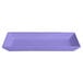 A lavender rectangular platter with a textured surface.