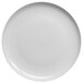 A white plate with a white rim.