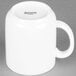 An Arcoroc white porcelain mug with a handle.