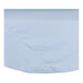 A light blue cloth table cover with a folded edge.