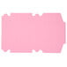 A pink rectangular box with a cut out shape and white border.