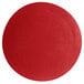 A cranberry red round disc with a smooth finish.